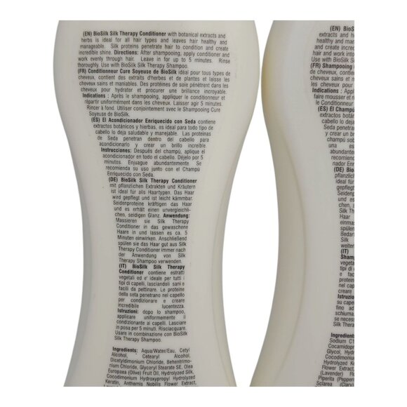 Biosilk Silk Therapy Shampoo & Conditioner Set 12oz 4 pk Paraben & Sulfate-Free - Picture 6 of 8
